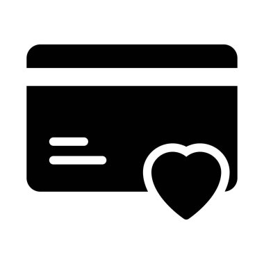 kart glyph düz vektör simgesi