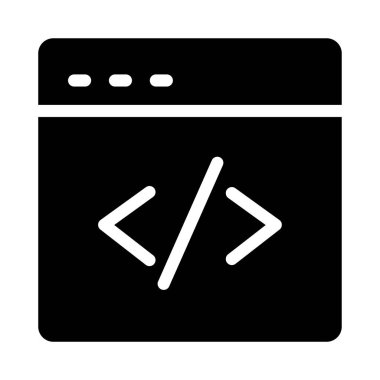 kodlama glyph düz vektör simgesi