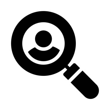 Arama glif düz vektör simgesi