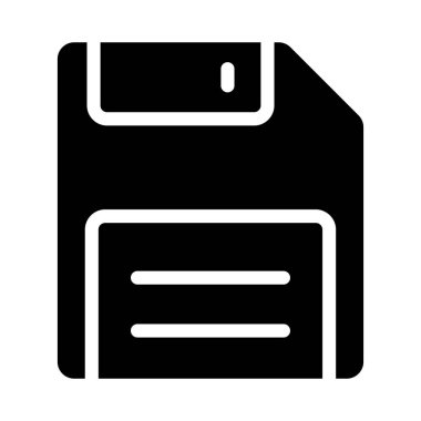 disket glyph düz vektör simgesi