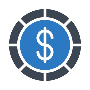 sikke glyph renk vektör simgesi