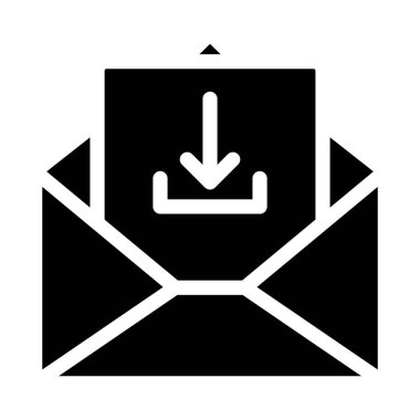 e-posta glyph düz vektör simgesi