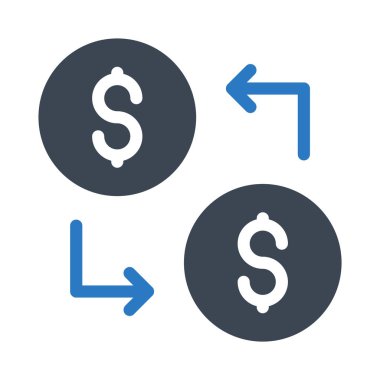 exchange glyph renk vektör simgesi