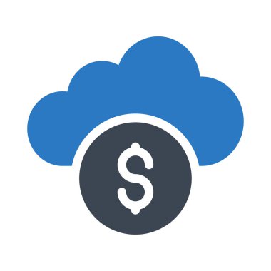 bulut glif renk vektör simge