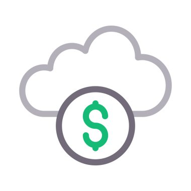 bulut renk çizgi vektör simge