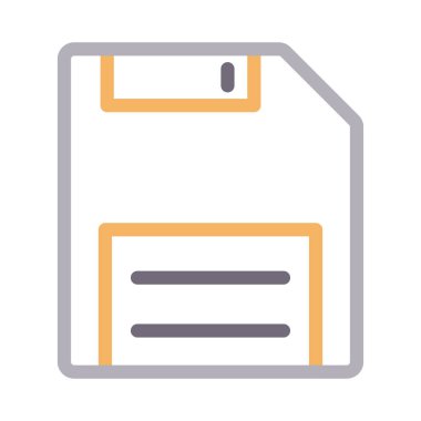 disket renk çizgisi vektör simgesi