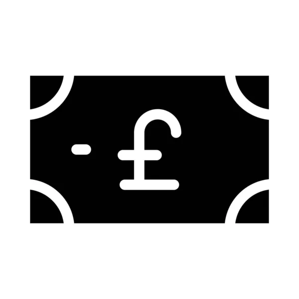 Cash Glyphe Flachevektor Symbol — Stockvektor
