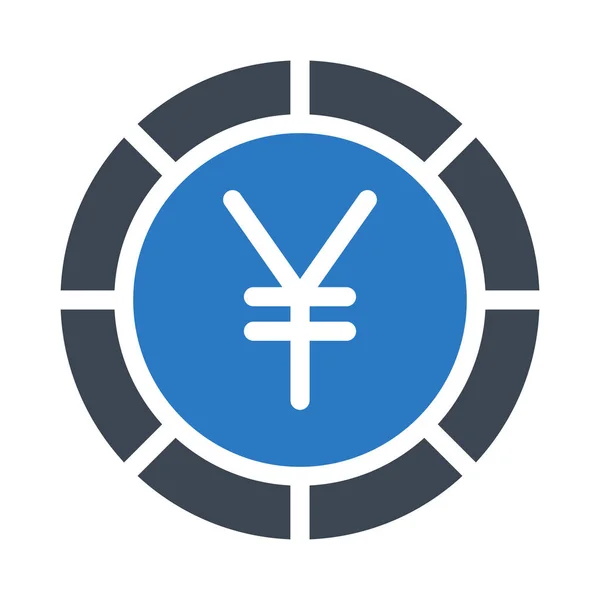 Coin Glyph Colour Vector Icon — Stock Vector