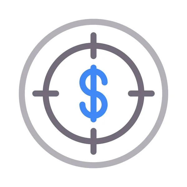 Dollar Farbe Linie Vektor Symbol — Stockvektor