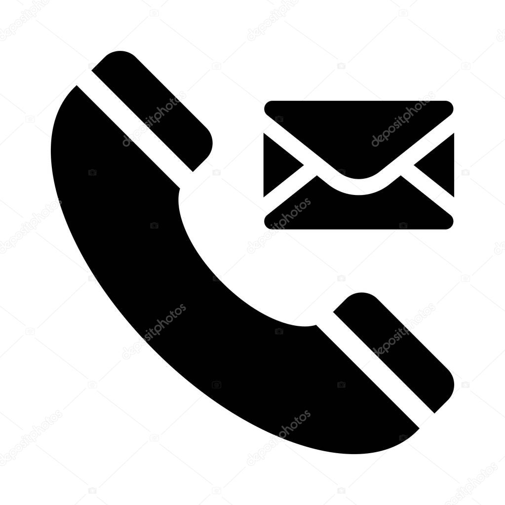 Message glyph flat vector icon