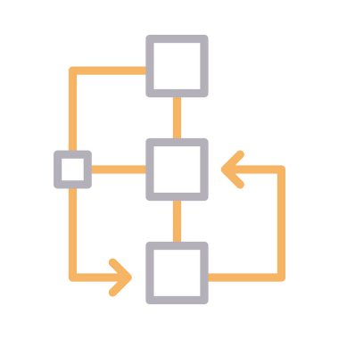 akış şeması renk çizgisi vektör simgesi