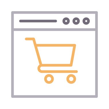 alışveriş renk çizgisi vektör simgesi