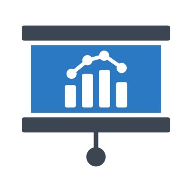 analitik glyph renk vektör simgesi