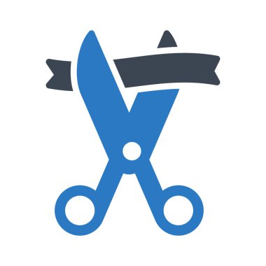 makas glyph renk vektör simgesi