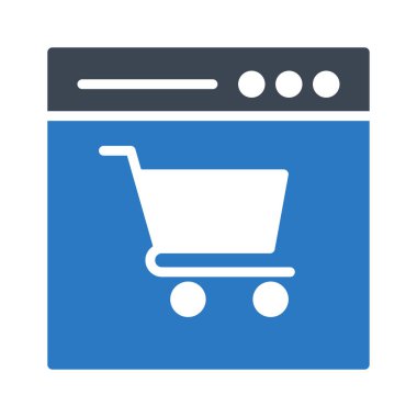 Alışveriş glif renk vektör simgesi