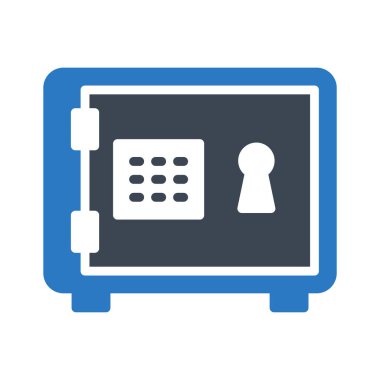 güvenlik kutusu glyph renk vektör simgesi