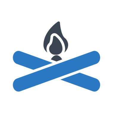 şenlik ateşi glyph renk vektör simgesi