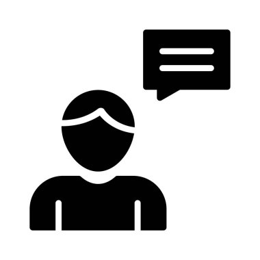 Mesaj glif düz vektör simge