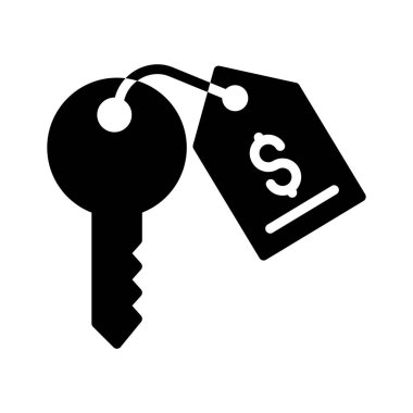 anahtar glyph düz vektör simgesi