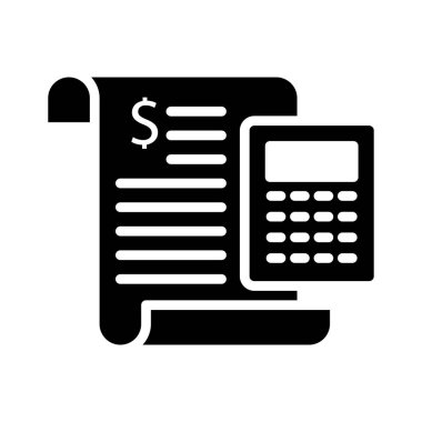 Hesap glif düz vektör simge