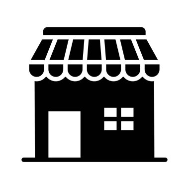 mağaza glyph düz vektör simgesi