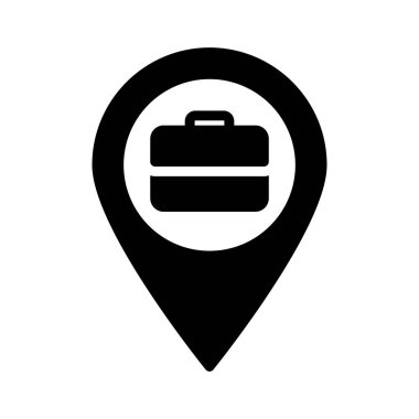 harita glif düz vektör simge