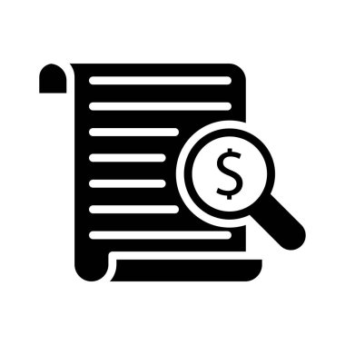 Arama glif düz vektör simgesi