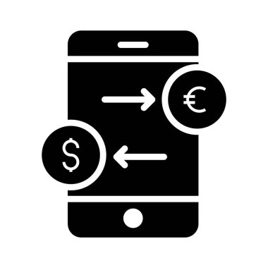 değişim glif düz vektör simgesi