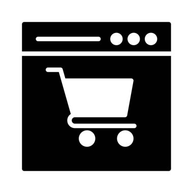 Alışveriş glif düz vektör simge