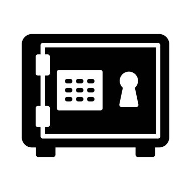 güvenlik kutusu glyph düz vektör simgesi