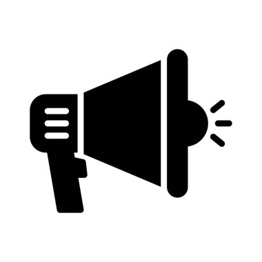 reklamlar glyph düz vektör simgesi