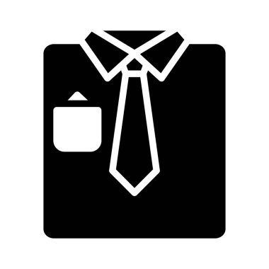 kravat glif düz vektör simge