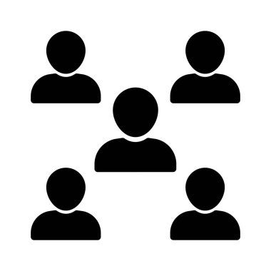 takım glyph düz vektör simgesi