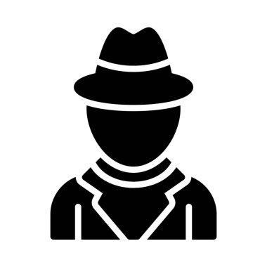 ajan glyph düz vektör simgesi