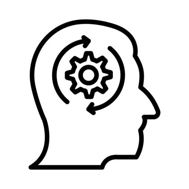 zihin ince çizgi vektör simgesi