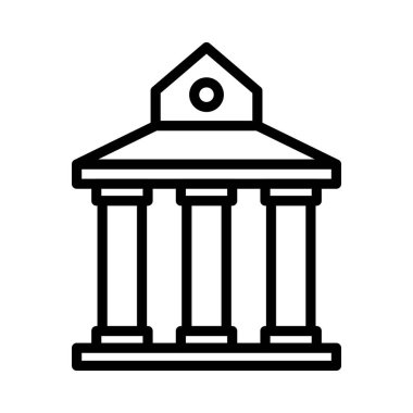 Mahkeme ince çizgi vektör simgesi