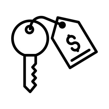 Anahtar İnce Satır Vektörü Simgesi