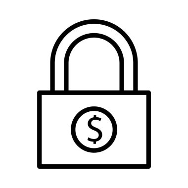 Doları ince çizgi vektör simgesi