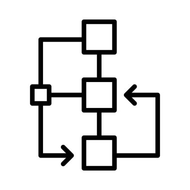 akış şeması ince çizgi vektör simgesi
