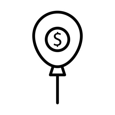 Doları ince çizgi vektör simgesi