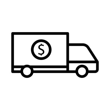 kamyon ince çizgi vektör simgesi