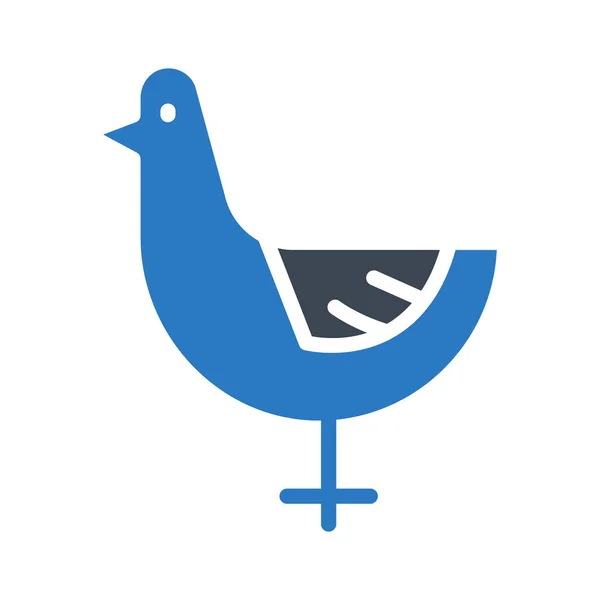 Chicken Glyph Farbvektorsymbol — Stockvektor