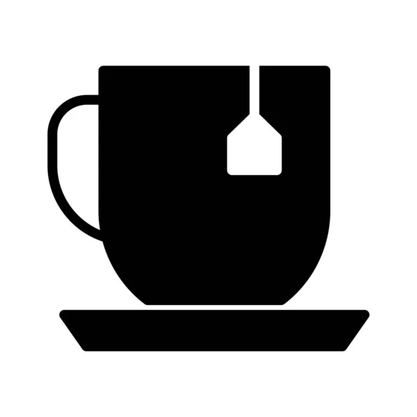 Café Glyphe Plat Vecteur Icône — Image vectorielle