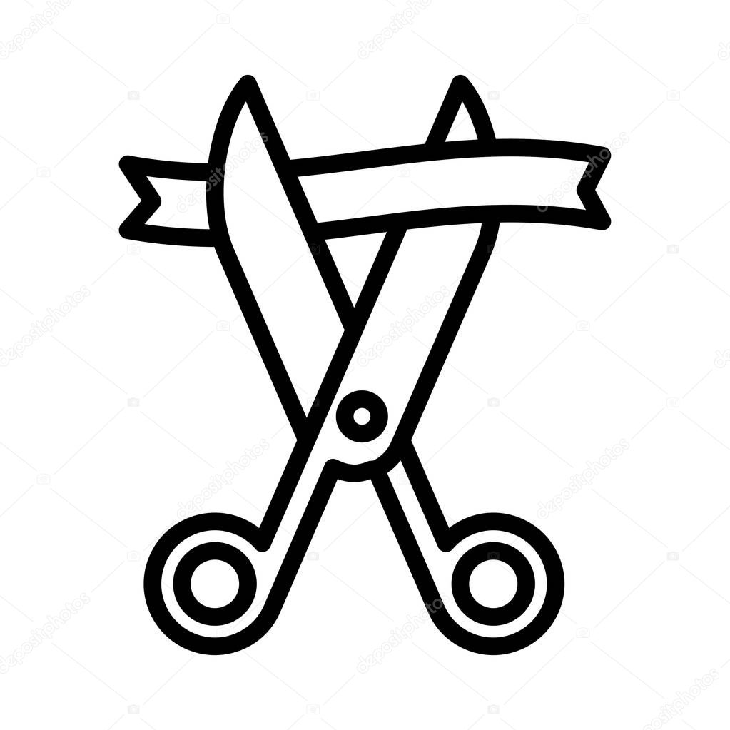 Scissor thin line vector icon