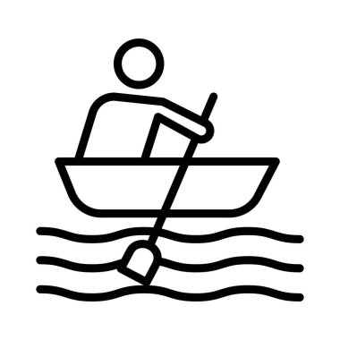 ince çizgi vektör simge tekne