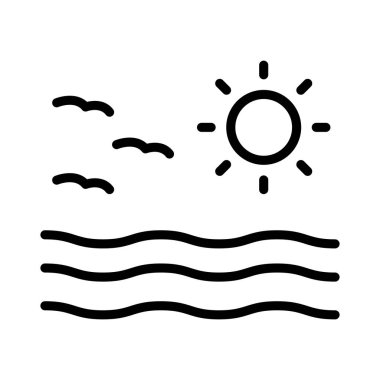 nehir ince çizgi vektör simge