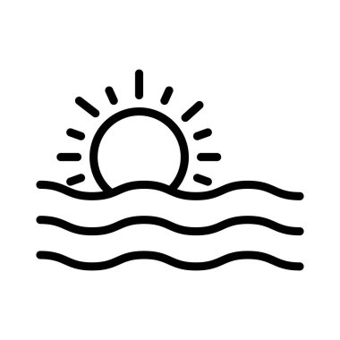 deniz ince hat vektör simge