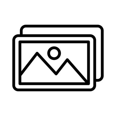 Fotoğraf ince çizgi vektör simgesi