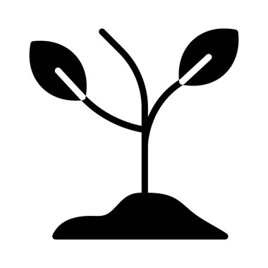 düz doğa glif simge vektör