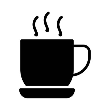 düz kahve glif simge vektör